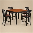 Pemberly Row 5-Piece Wood Black & Cherry Dining Set with Leather Seats