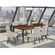 Pemberly Row 7-Piece Dining Set in Wood Mahogany with Self-Storing Leaf
