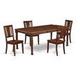 Pemberly Row 5-Piece Wooden Dining Set in Mahogany with Chairs
