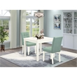 Pemberly Row 3-Piece Square Wood Dining Set in Linen White and Willow Green