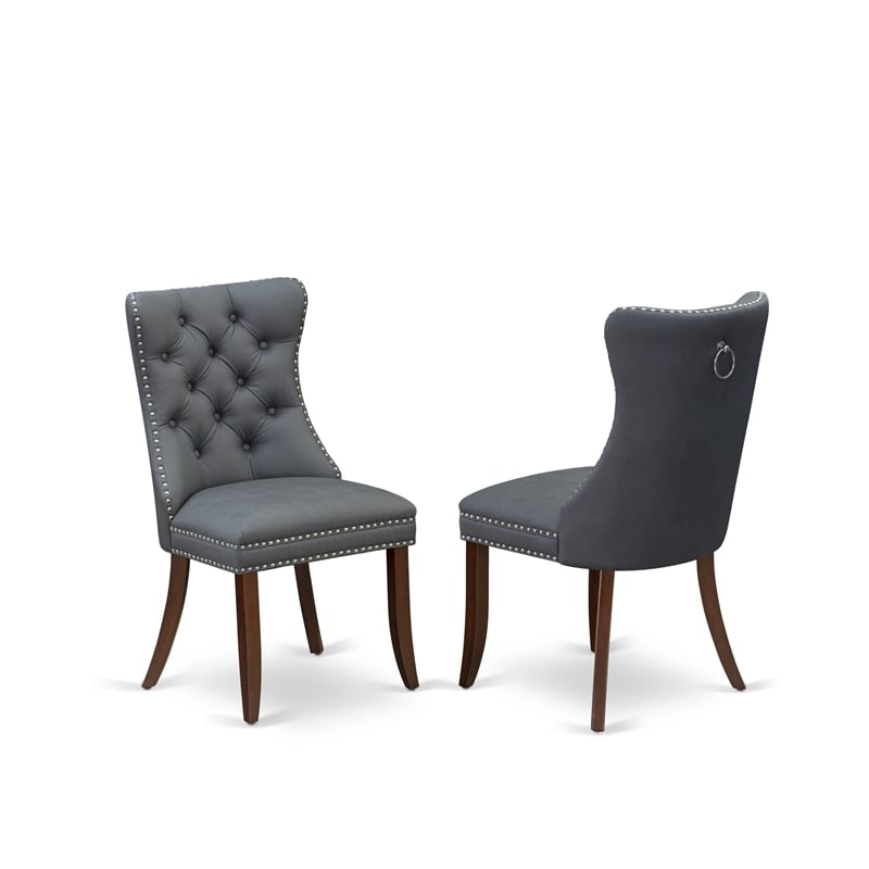Pemberly Row 3-Piece Rubberwood Dining Set in Mahogany/Platinum Gray