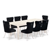 Pemberly Row 9-Piece Rectangular Dining Table Set in White/Black