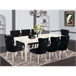 Pemberly Row 9-Piece Rectangular Dining Table Set in White/Black
