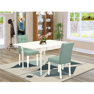Pemberly Row 3-Piece Dining Set with Rectangular Drop-Leaf Table