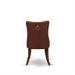 Pemberly Row 9-Piece Dinette Set with Mahogany Table and Burgundy Chairs