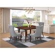 Pemberly Row 5-Piece Dining Table Set with Butterfly Leaf in Light Gray