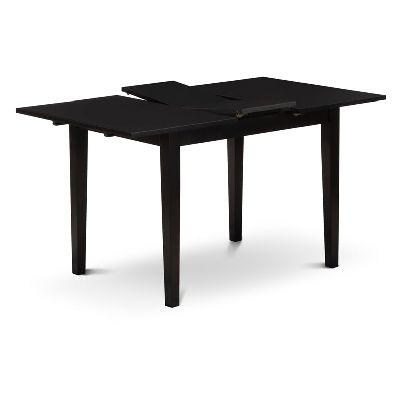 Pemberly Row 5-Piece Wood Dining Table Set in Black/Dark Gray Upholstery