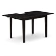 Pemberly Row 5-Piece Wood Dining Table Set in Black/Dark Gray Upholstery
