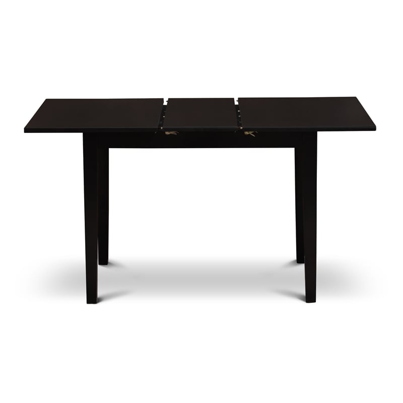 Pemberly Row 5-Piece Wood Dining Table Set in Black/Dark Gray Upholstery