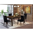 Pemberly Row 5-Piece Rectangular Dining Set in Distressed Jacobean and Black