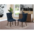 Pemberly Row Parson Dining Chair in Navy Faux Leather (Set of 2)