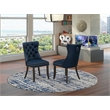 Pemberly Row Parson Dining Chair in Navy Faux Leather (Set of 2)
