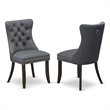 Pemberly Row Parson Dining Chair in Platinum Gray Faux Leather (Set of 2)