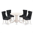 Pemberly Row 5-Piece Dinette Set in Wood Linen White and Dark Gray
