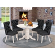 Pemberly Row 5-Piece Dinette Set in Wood Linen White and Dark Gray