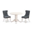 Pemberly Row 3-Piece Kitchen Set in Wood Linen White and Platinum Gray