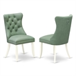 Pemberly Row Parson Dining Chairs in Willow Green Faux Leather (Set of 2)