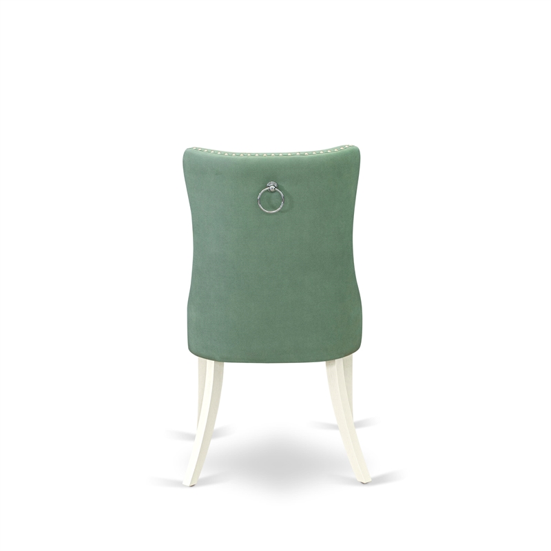 Pemberly Row Parson Dining Chairs in Willow Green Faux Leather (Set of 2)