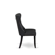Pemberly Row Parson Dining Chairs in Dark Gray Faux Leather (Set of 2)
