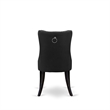 Pemberly Row Parson Dining Chairs in Dark Gray Faux Leather (Set of 2)