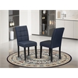 Pemberly Row Faux Leather Parson Dining Chair Set of 2 - Dark Navy Blue