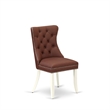 Pemberly Row Faux Leather Parson Dining Chair in Burgundy (Set of 2)
