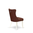 Pemberly Row Faux Leather Parson Dining Chair in Burgundy (Set of 2)