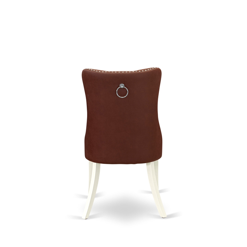 Pemberly Row Faux Leather Parson Dining Chair in Burgundy (Set of 2)