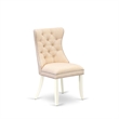 Pemberly Row Parson Dining Chair Set of 2 in Light Beige Linen Upholstery