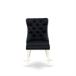 Pemberly Row Parson Dining Chair Set of 2 in Black Linen Upholstery