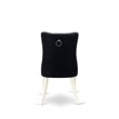 Pemberly Row Parson Dining Chair Set of 2 in Black Linen Upholstery