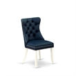 Pemberly Row Parson Dining Chair Set of 2 in Navy Blue Faux Leather