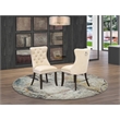 Pemberly Row Parson Dining Chair Set of 2 in Light Beige Acacia Wood