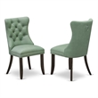 Pemberly Row Faux Leather Parson Dining Chair Willow Green Set of 2