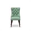 Pemberly Row Faux Leather Parson Dining Chair Willow Green Set of 2