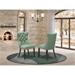 Pemberly Row Faux Leather Parson Dining Chair Willow Green Set of 2