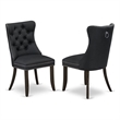 Pemberly Row Faux Leather Parson Dining Chair Dark Gray Set of 2