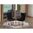 Pemberly Row Linen Fabric Parson Dining Chair in Black (Set of 2)