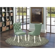Pemberly Row Faux Leather Parson Dining Chair in Willow Green (Set of 2)