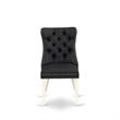 Pemberly Row Faux Leather Parson Dining Chair in Dark Gray (Set of 2)