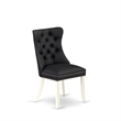 Pemberly Row Faux Leather Parson Dining Chair in Dark Gray (Set of 2)