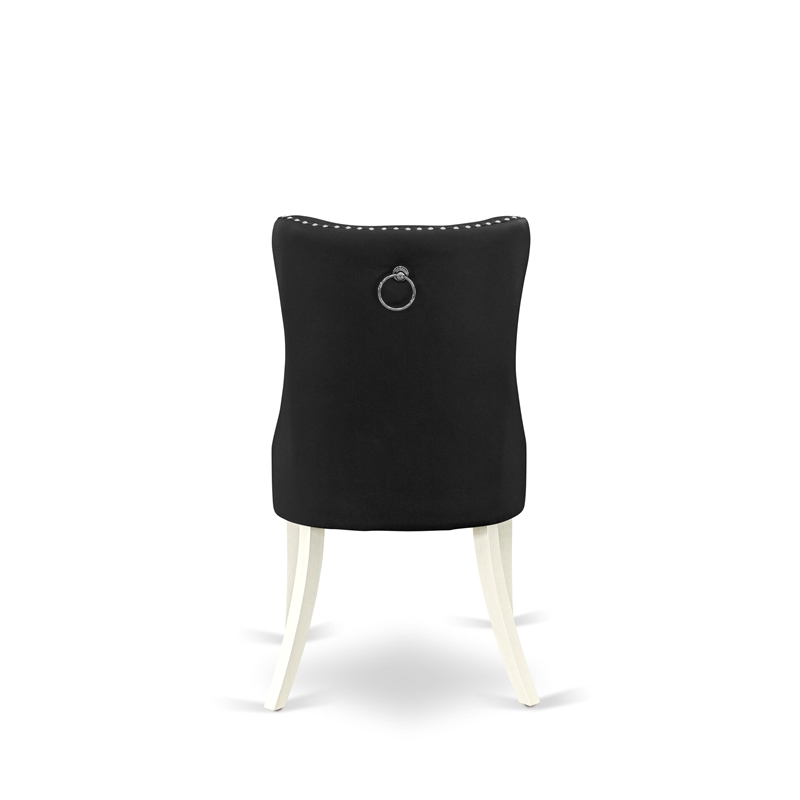 Pemberly Row Faux Leather Parson Dining Chair in Dark Gray (Set of 2)