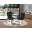 Pemberly Row Faux Leather Parson Dining Chair in Dark Gray (Set of 2)