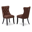 Pemberly Row Faux Leather Parson Dining Chair in Burgundy (Set of 2)