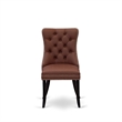 Pemberly Row Faux Leather Parson Dining Chair in Burgundy (Set of 2)