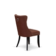 Pemberly Row Faux Leather Parson Dining Chair in Burgundy (Set of 2)