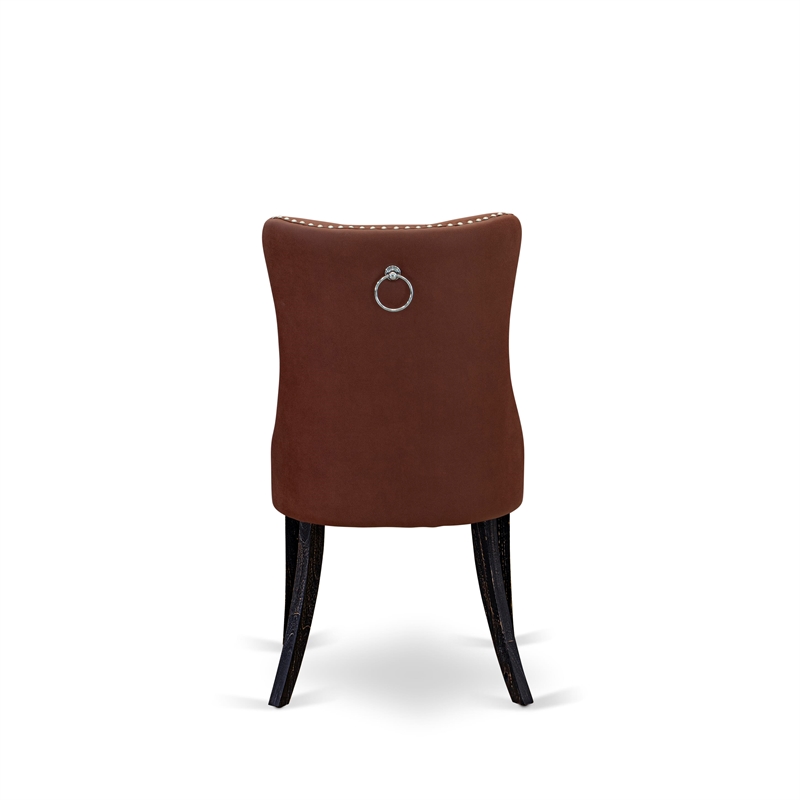 Pemberly Row Faux Leather Parson Dining Chair in Burgundy (Set of 2)