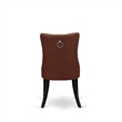 Pemberly Row Faux Leather Parson Dining Chair in Burgundy (Set of 2)