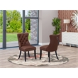 Pemberly Row Faux Leather Parson Dining Chair in Burgundy (Set of 2)