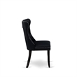 Pemberly Row Linen Fabric Parson Dining Chair in Black (Set of 2)
